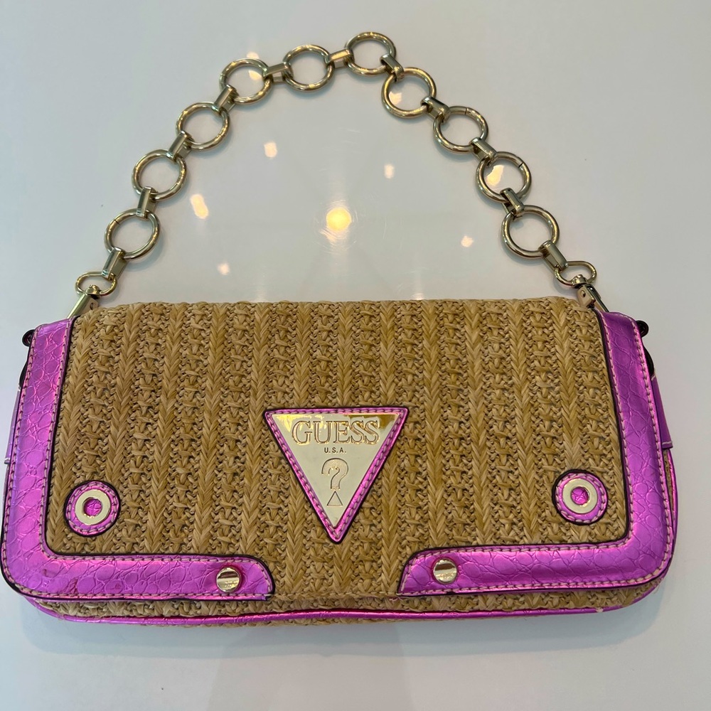 Guess summer clutch with gold hardware